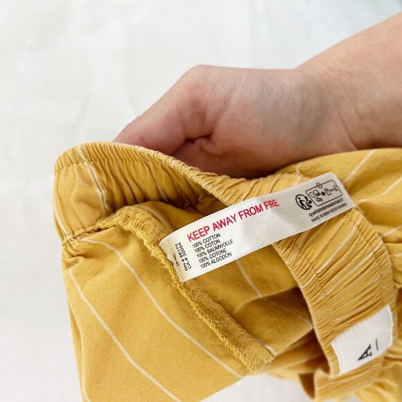 by Anthropologie Wren Boxer Pants Yellow Striped Pull On Lounge Size XS - Picture 8 of 8
